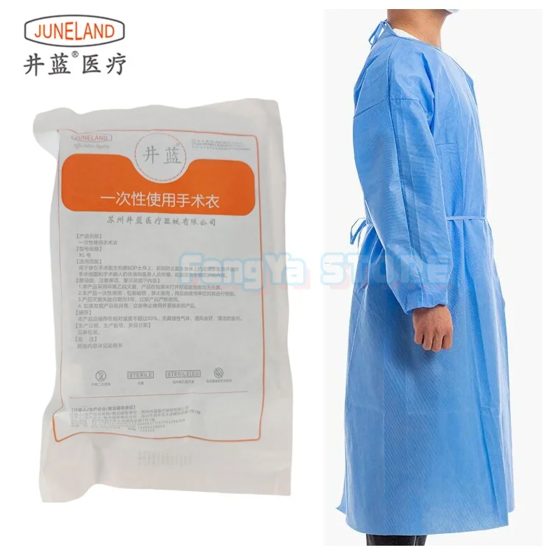 

3 Pcs XL Dental Disposable Sterile Surgical Gown Isolation Gown Dentist Breathable Dustproof Water Resist Work Isolation Cloth