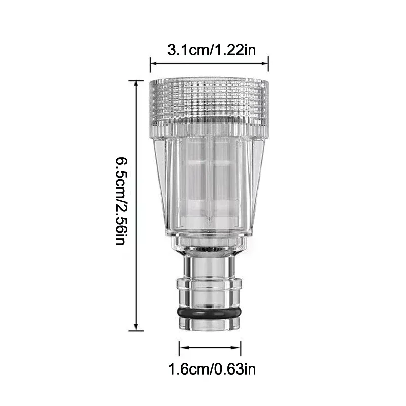3/4 inch high-pressure cleaning machine, 5-piece garden hose adapter, transparent plastic inlet filter replacement tool