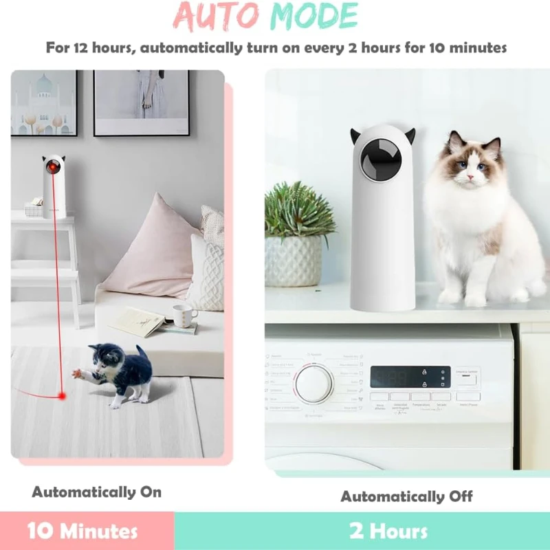 Interactive Cat Laser Toy with Automatic Pointer Enrichment for Active Play, Wireless and Chargeable Robotic Toys for Kittens