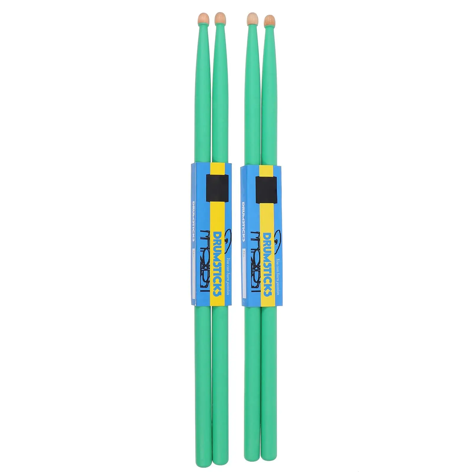 

2 Pairs Maple Drumsticks Durable Smooth Surface Comfortable Grip Green Percussion Sticks Accessories Beginner Child