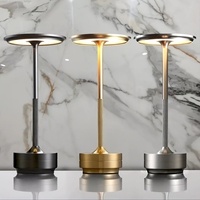 Modern Nordic Hotel Dining Room Light Rechargeable Tricolor LED Table Lamp Study Bedroom Camping Night Light