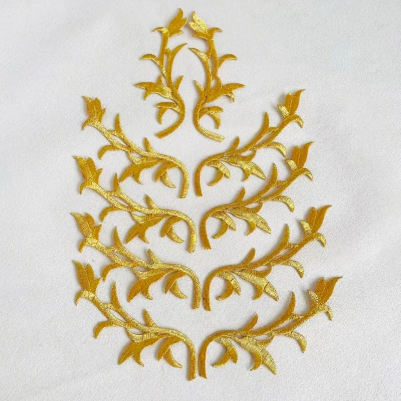 5 Pairs Deer Antler Embroidery Patch Decorative Applique Retro Antler Embroidery Applique DIY Accessory Adhesive Back