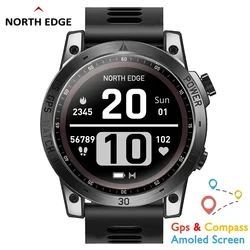 NORTH EDGE Cross Fit 3 GPS Watches Men Sport Watch 1.43 HD AMOLED Display 50M ATM Altimeter Barometer Compass Smartwatch for Men