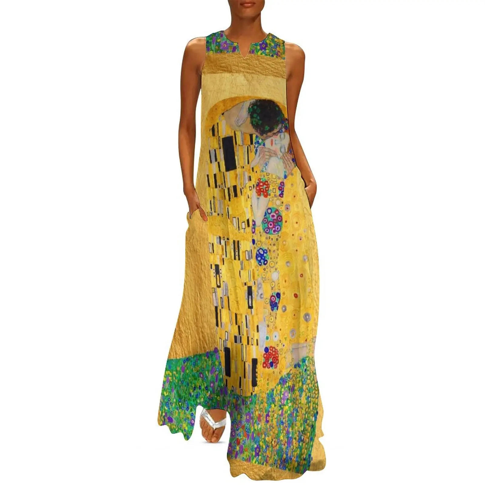 

Gustav Klimt -The Kiss Long Dress wedding guest dress 2024 summer dress daily summer womens 2024 luxury dresses