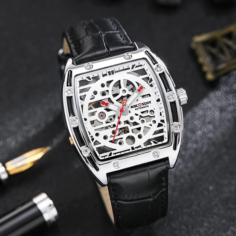 Trendy double-sided hollow out fully automatic mechanical watch men's watch night light waterproof men's watch