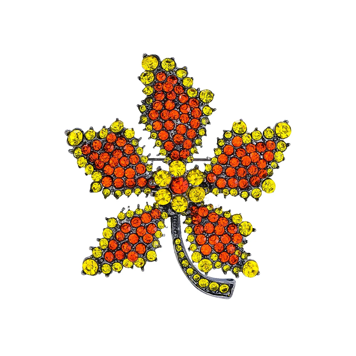 

Luxurious Water Diamond Five Maple Leaf Brooch For Women And Men, V-neck Suits, Party Bags, And Daily Jewelry Gifts For Friends