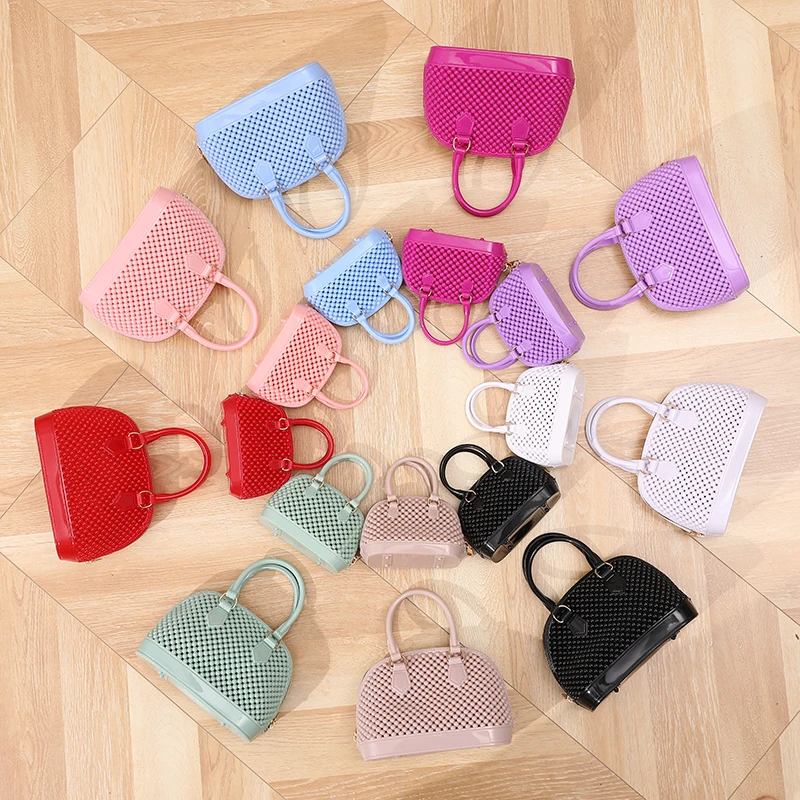 Fashionable New 2024 Summer Transparent Jelly Bag Pearl Beaded Chain Small Bag Single Shoulder Crossbody Bag