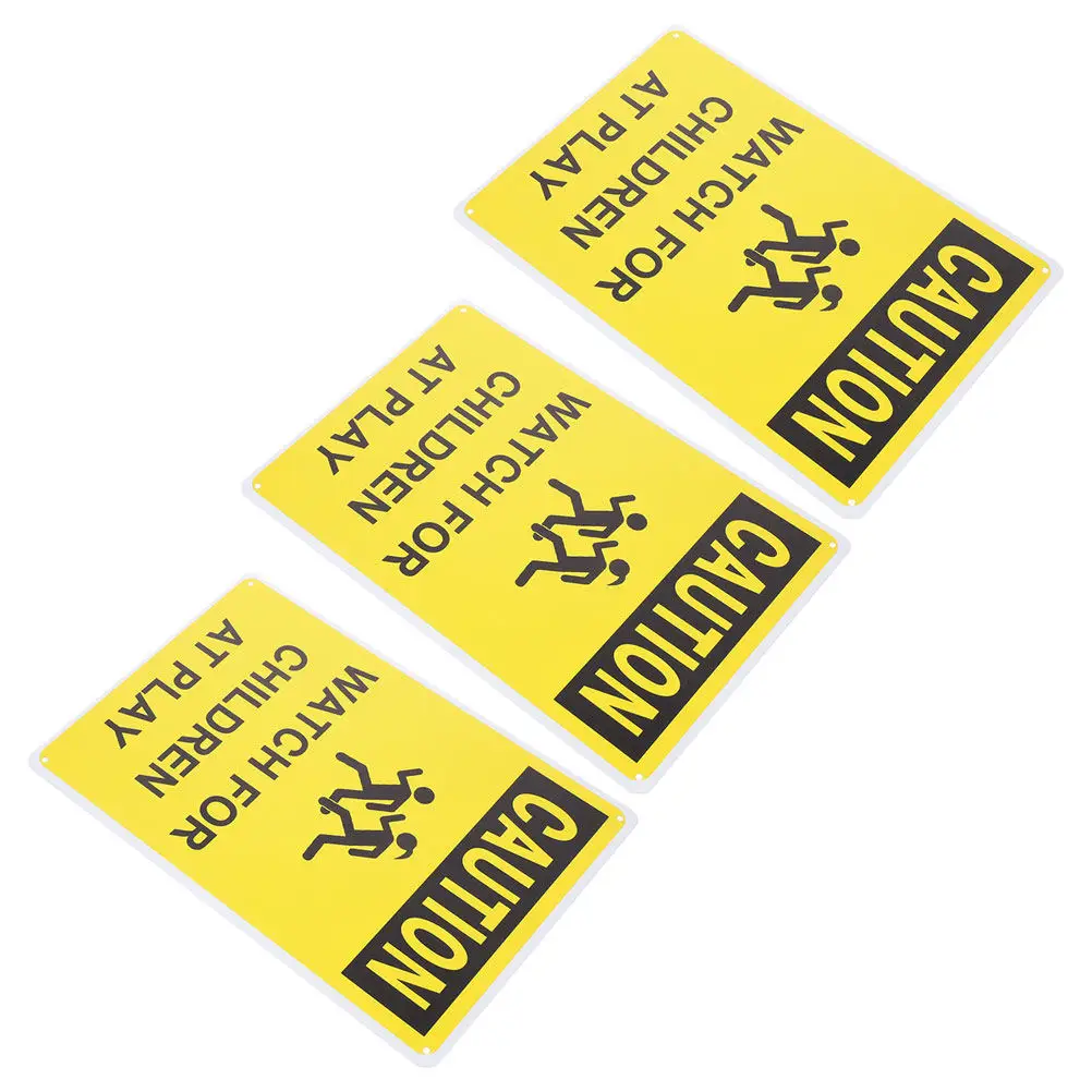 

Набор из 3 металлических предупреждающих знаков «Осторожно, дети» для дорог, дворов, школ, устойчивых к погодным условиям, с высокой видимостью