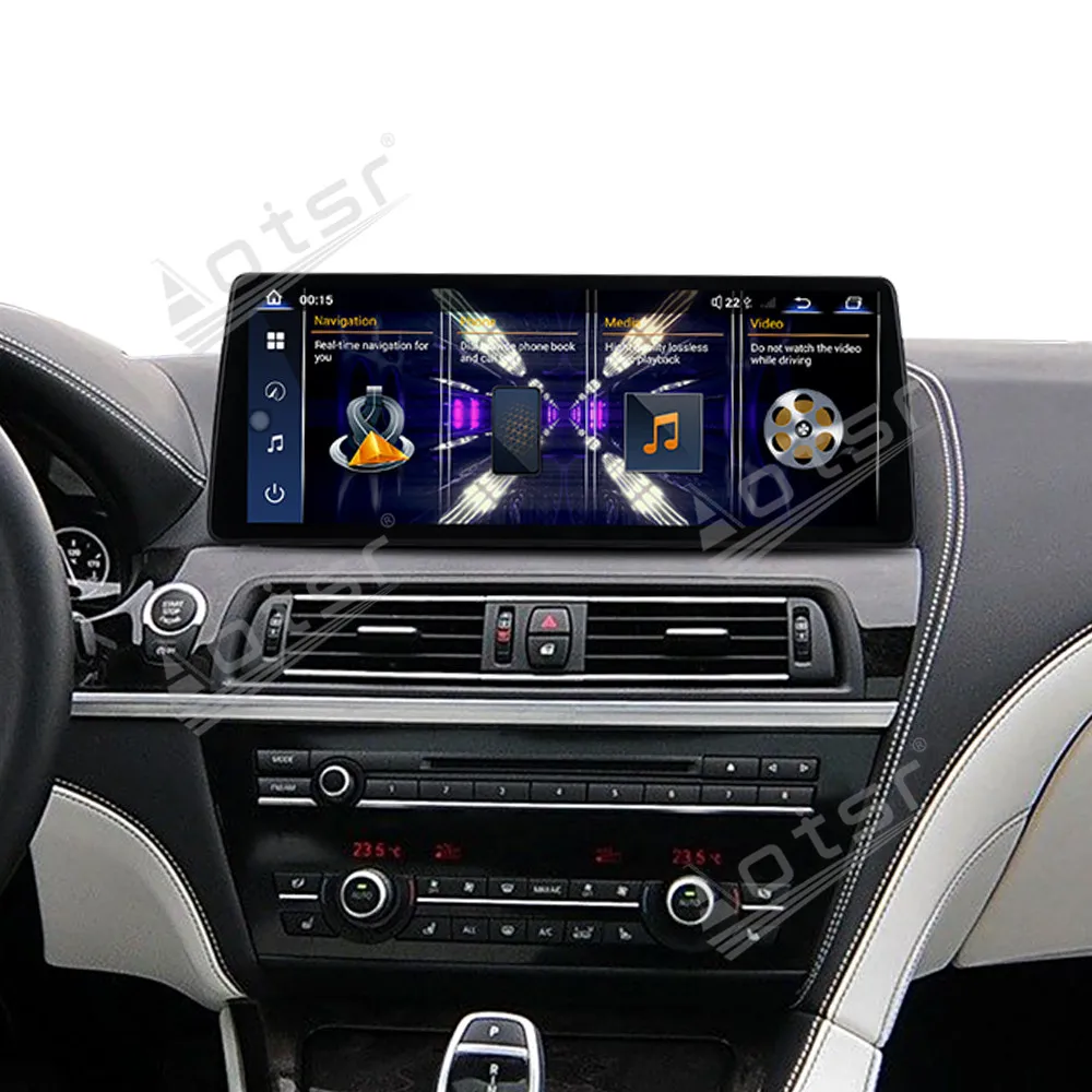 راديو سيارة رفيع للغاية 12.9 بوصة لسيارة BMW 6 Series 2009-2012 CIC 2013-2016 نظام NBT أندرويد 13.0 مشغل وسائط متعددة وحدة رأس نافي GPS