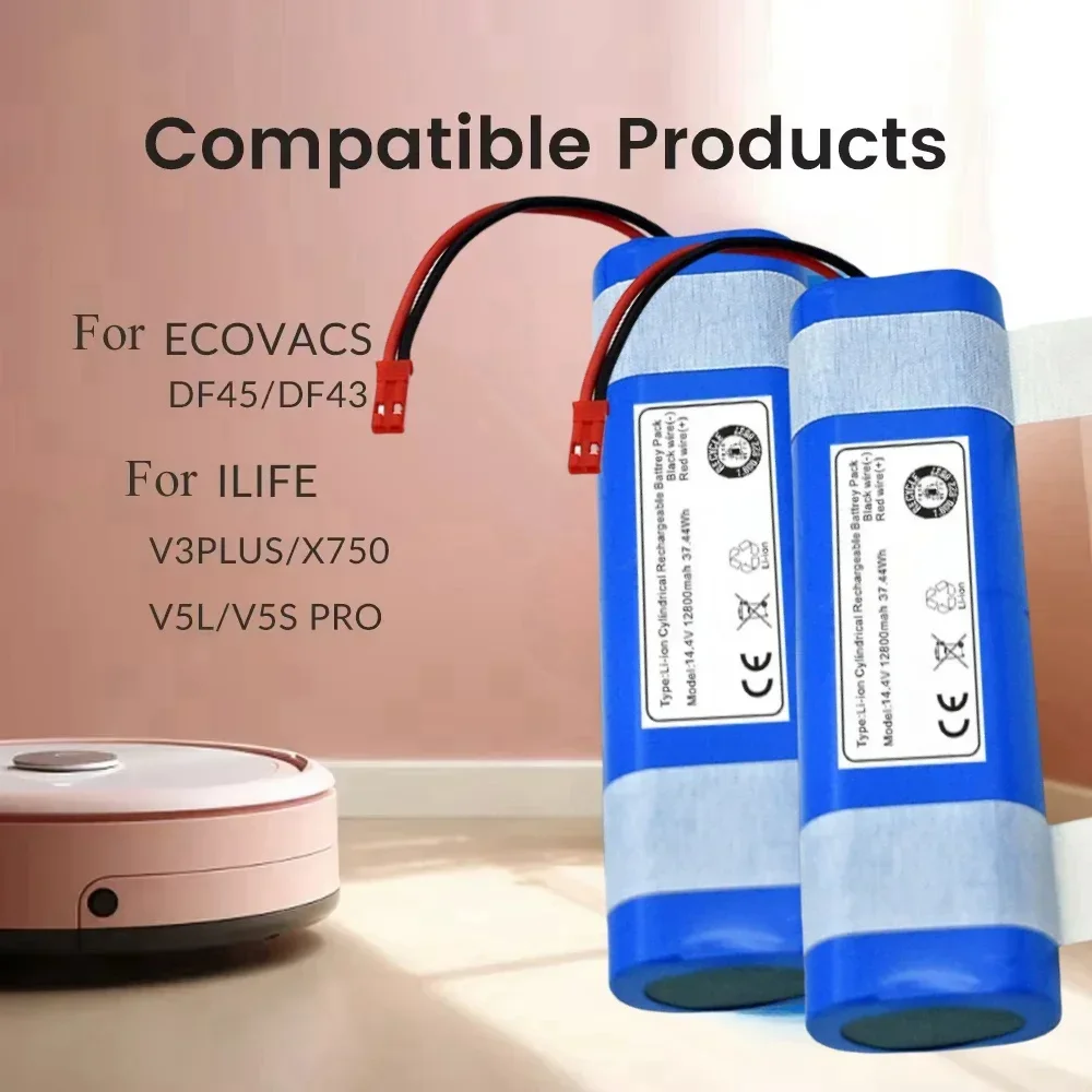 

✨ Rechargeable lithium-ion battery for robot vacuum cleaner iLife V50, V55, V5s, 18650B4-4S1P-AGX-2 (4800mAh)