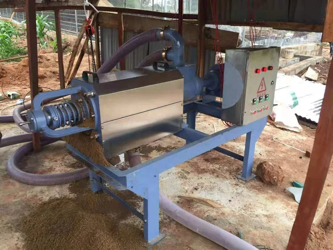 cow dung products processing machinery spiral type animal droppings dry and wet Inclined solid-liquid separator manure dewater