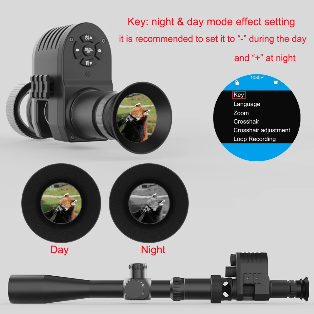 

Hunting Night Vision Riflescope Clip-on Attachment | 1080p Video Camera, Thermal Goggle & Laser IR 850nm