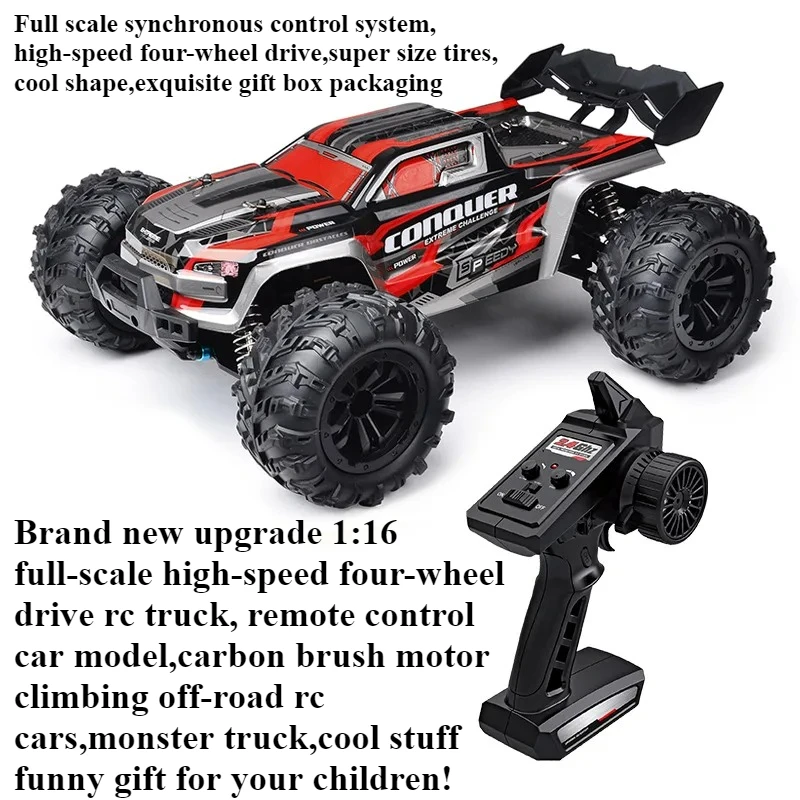 

Cool Stuff Toy Car Funny Gift-Kawaii 1:16 Full Scale High-speed 4WD Rc Truck,Brush Off-road Rc Cars,Monster Truck,Toys for Kids