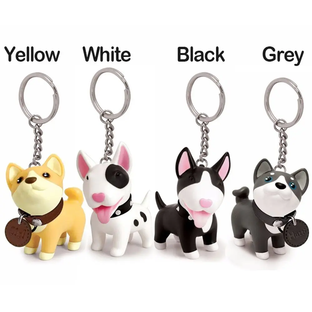 Craft  Animal Figure Excellent Bull Holder Gift Key Ring for Car Accessories Hand-painted Dog Keychain