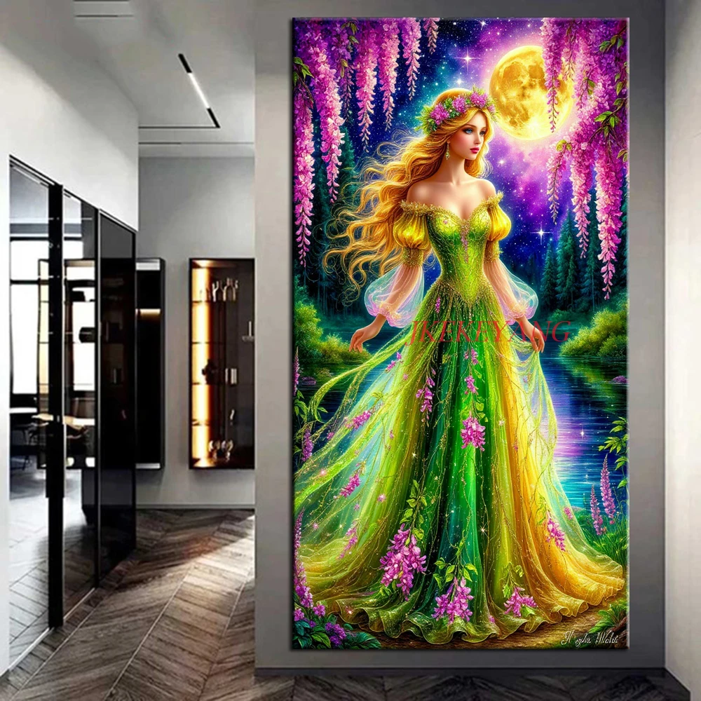 

Beautiful Girl and Flowers Picture DIY Diamond Painting Cross Stitch Full Drills Diamond Mosaic New Collection Home Decor