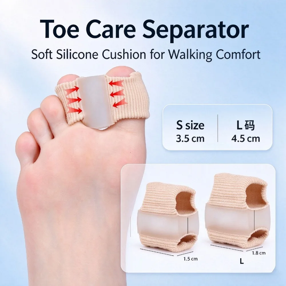 Hallux Valgus Bunion Corrector Toe Separator, Fiber Double Loop Toe Straightener, Overlapping Toe Divider for Men Women