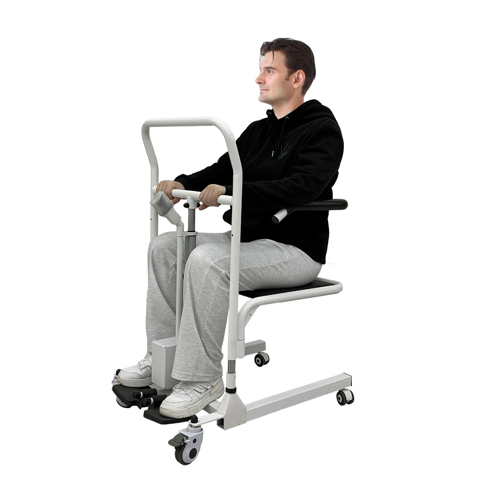 AIROW Electric One-Button Disabled Lift Wheelchair for Home Toilet Lift Transfer Chair Patient Lift Chair with Bedpan