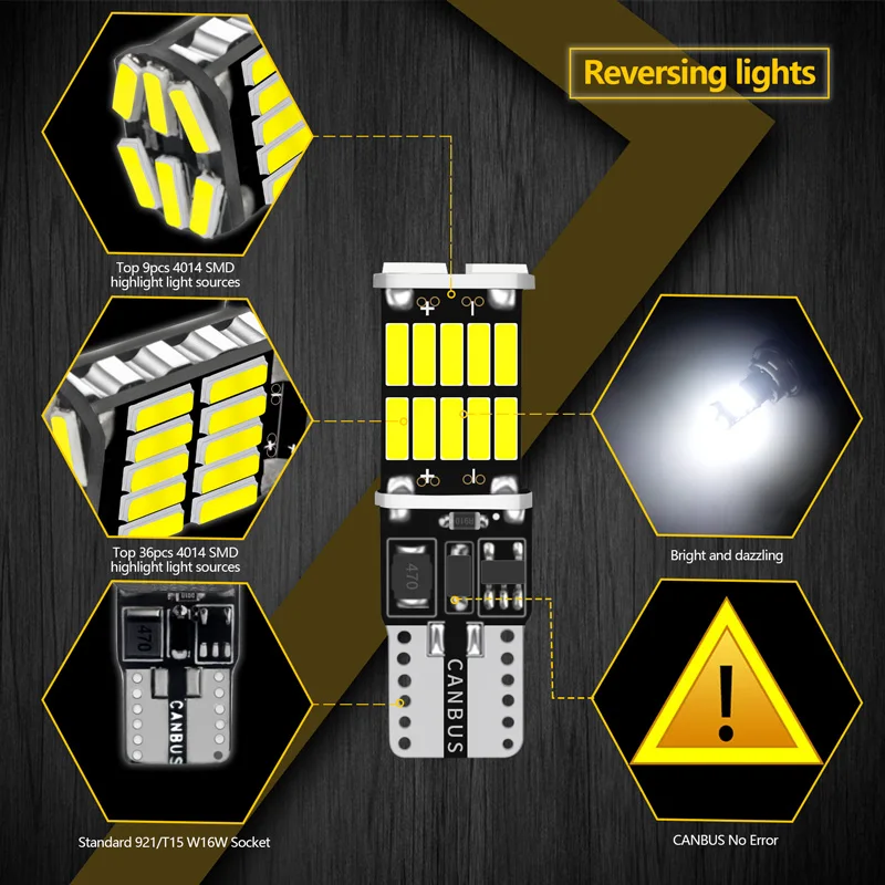 Lámpara LED Canbus para coche, accesorio Interior de luz de marcha atrás, sin Error, 26SMD, 194 K, IP67, 10 piezas, W5W, T10 6000