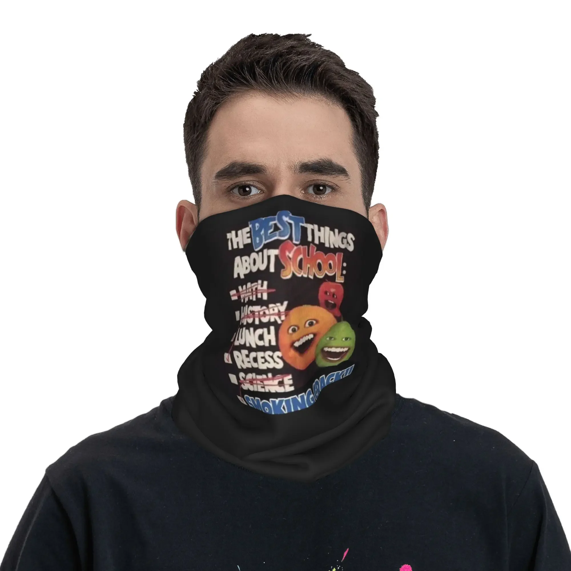 Annoying Orange Best Things About School Bandana Neck Gaiter Printed Wrap Scarf Warm Balaclava Cycling For Men Women Adult