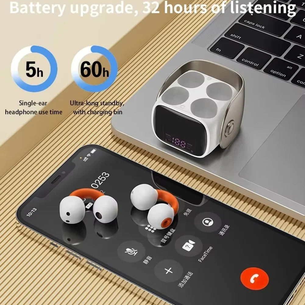 

(A26M) Портативные мини-наушники Bluetooth 5.3, беспроводные наушники-вкладыши с ENC, LED-экраном, HiFi-стереозвуком и зарядным кейсом для игр