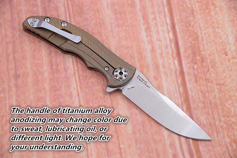 JUFULE 2024 0609 0609BRZ Ceramic Bearing TC4 Titanium Anodized Mark 20CV Survival EDC Tool Camping Hunting Outdoor Folding Knife