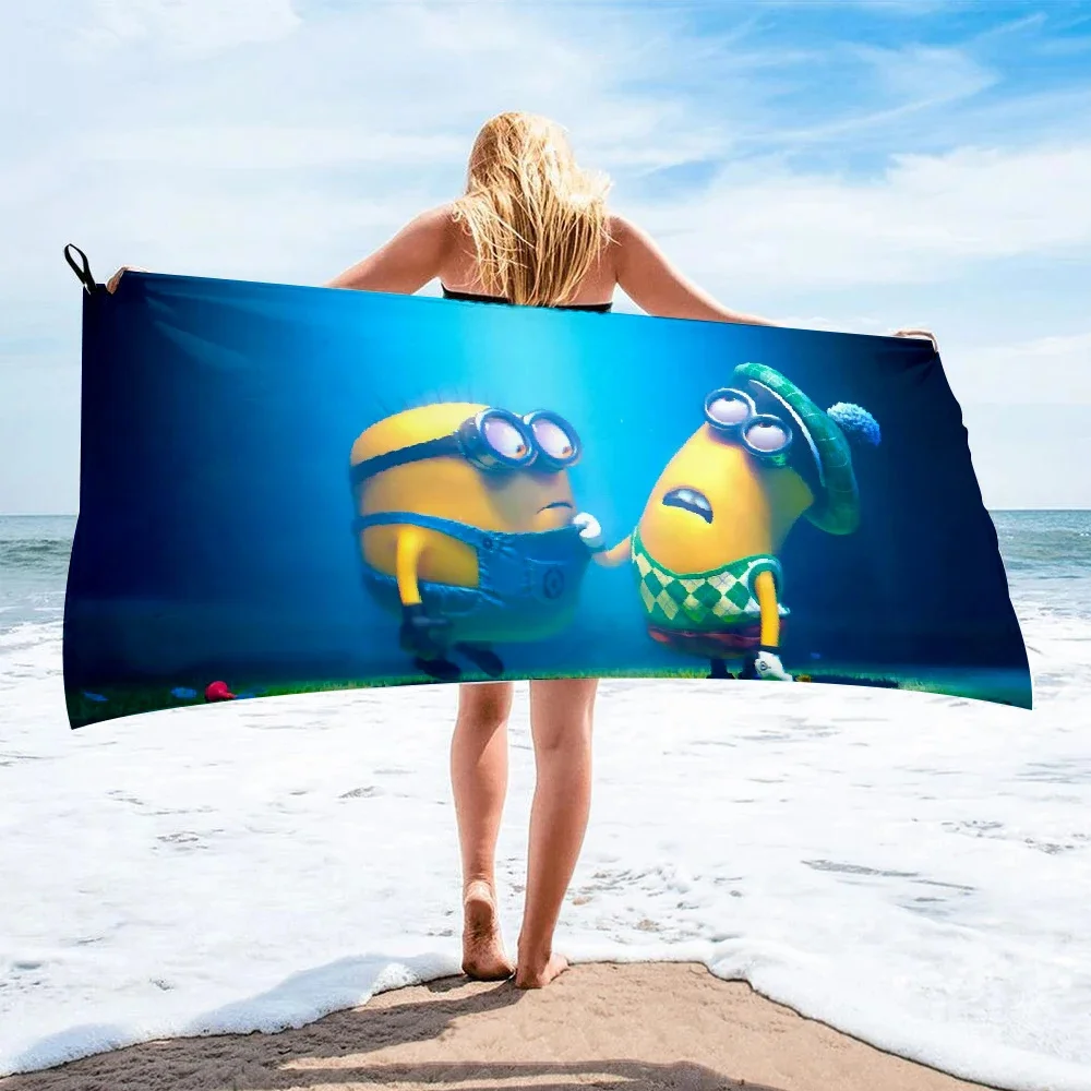 Serviette de bain imprimée en soie Minions, serviette de plage, jupe longue enveloppée, couverture de protection solaire, bikini couvert, 600