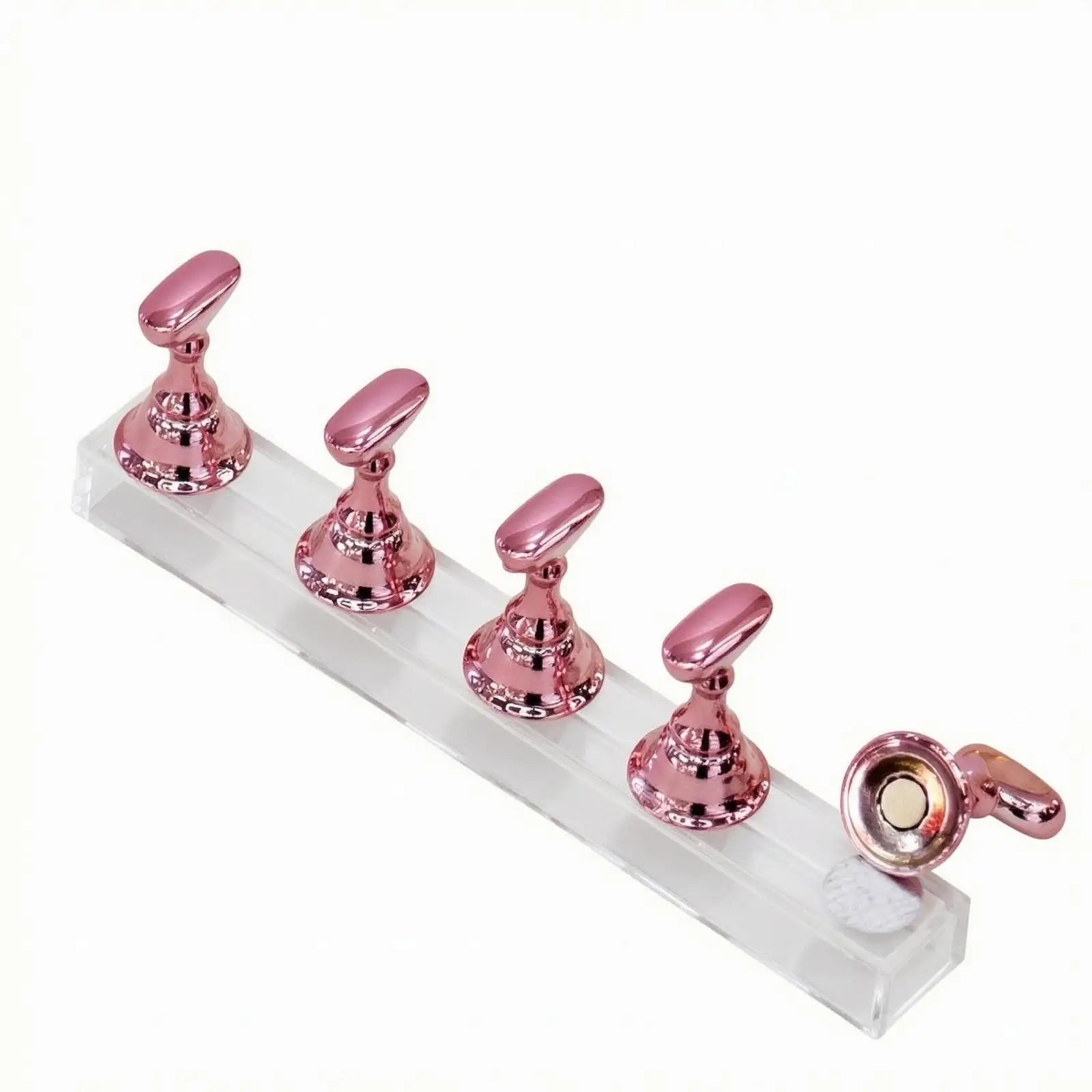 Manicure Practice Tip Holder Acrylic Stand with Powder Kit for Nail Extension and Detailed Art Drills