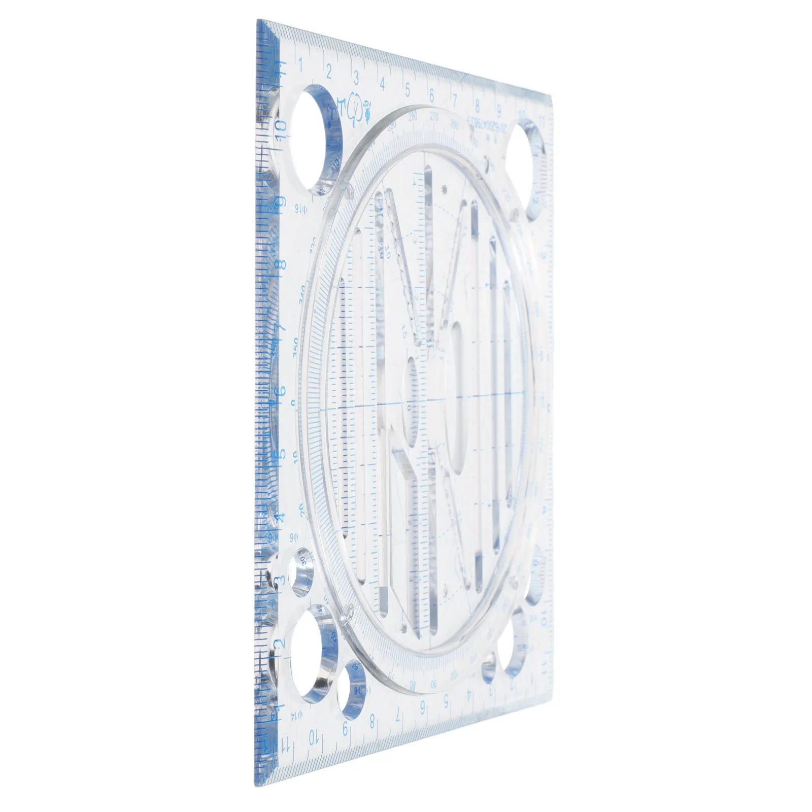 Geometric Drawing Ruler Plastic Multi Functional Circle Stencil Angle Measurement Engineering Drafting Stationery Tool
