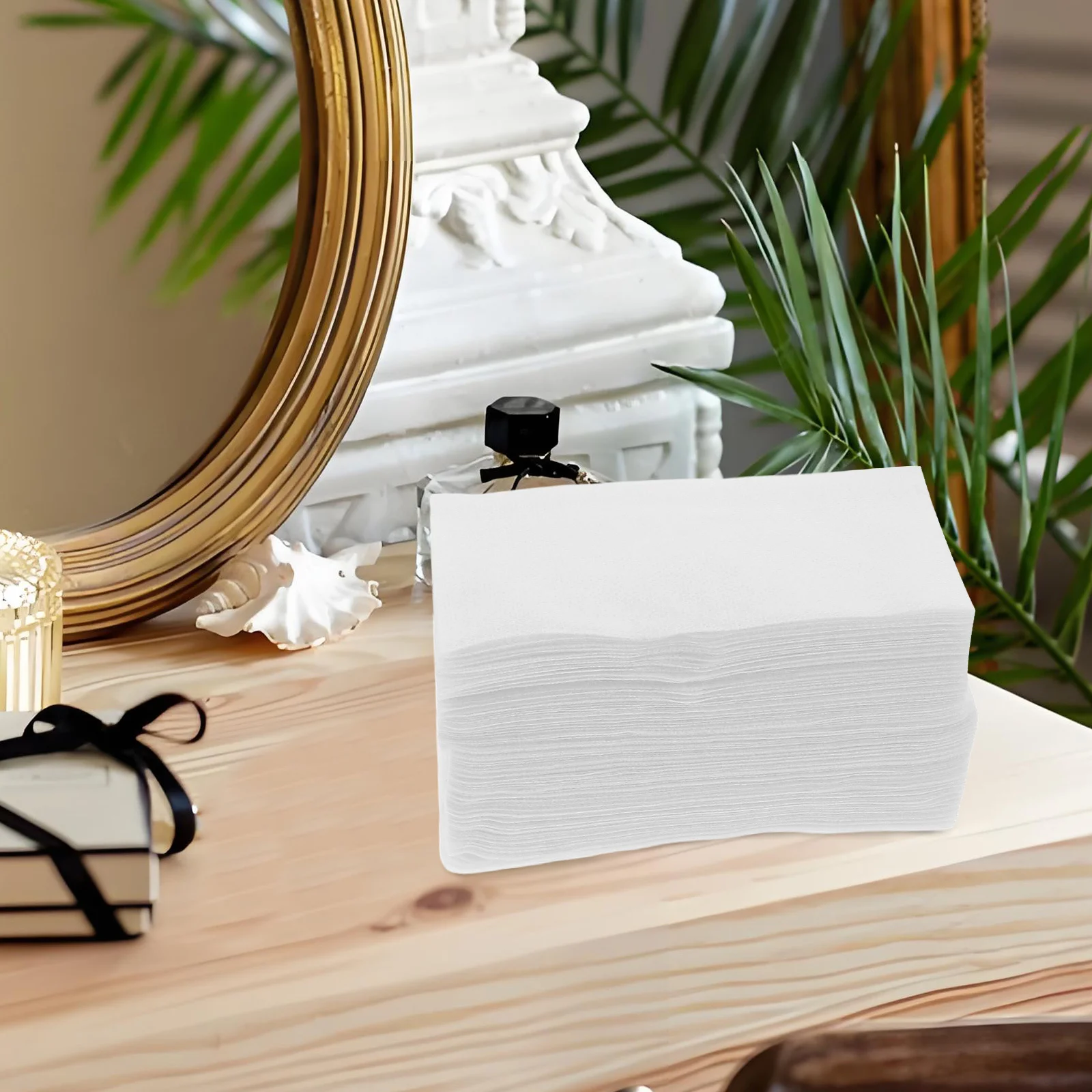 500 個美容綿パッド伸縮性のある洗顔メイク落としラウンドトナー敏感肌用不織布