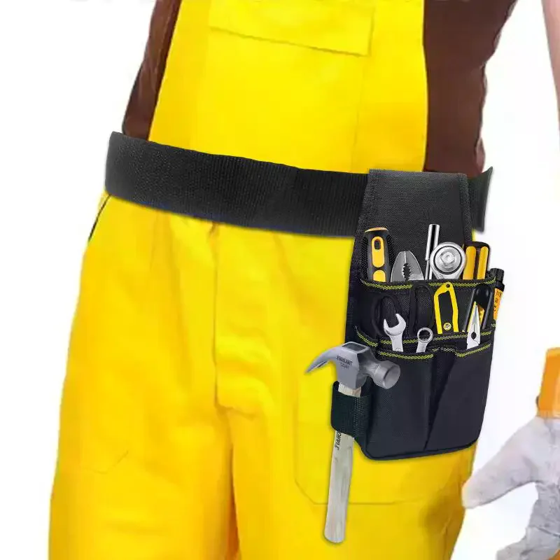 Electrician Tools Bag With 8 Internal Pockets Waist Pouch Belt Storage Holder Organizer Garden Tool Kits Waist Pack Oxford Cloth