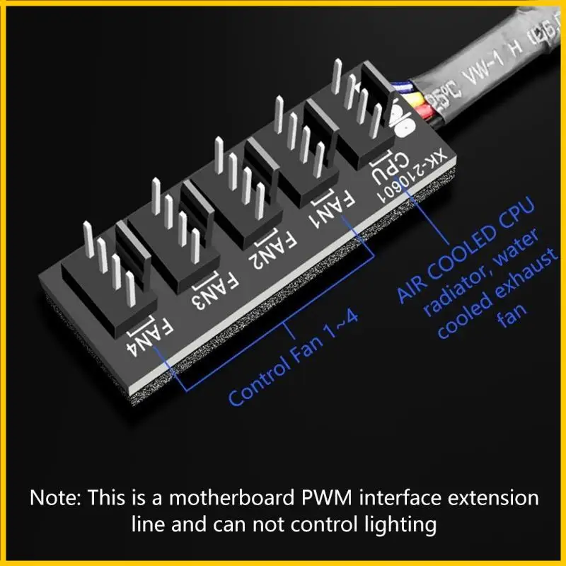 Coolmoon 4pin 3pin ventilator CPU Hub PWM Splitter Computer Fans Power Extension 5Ports