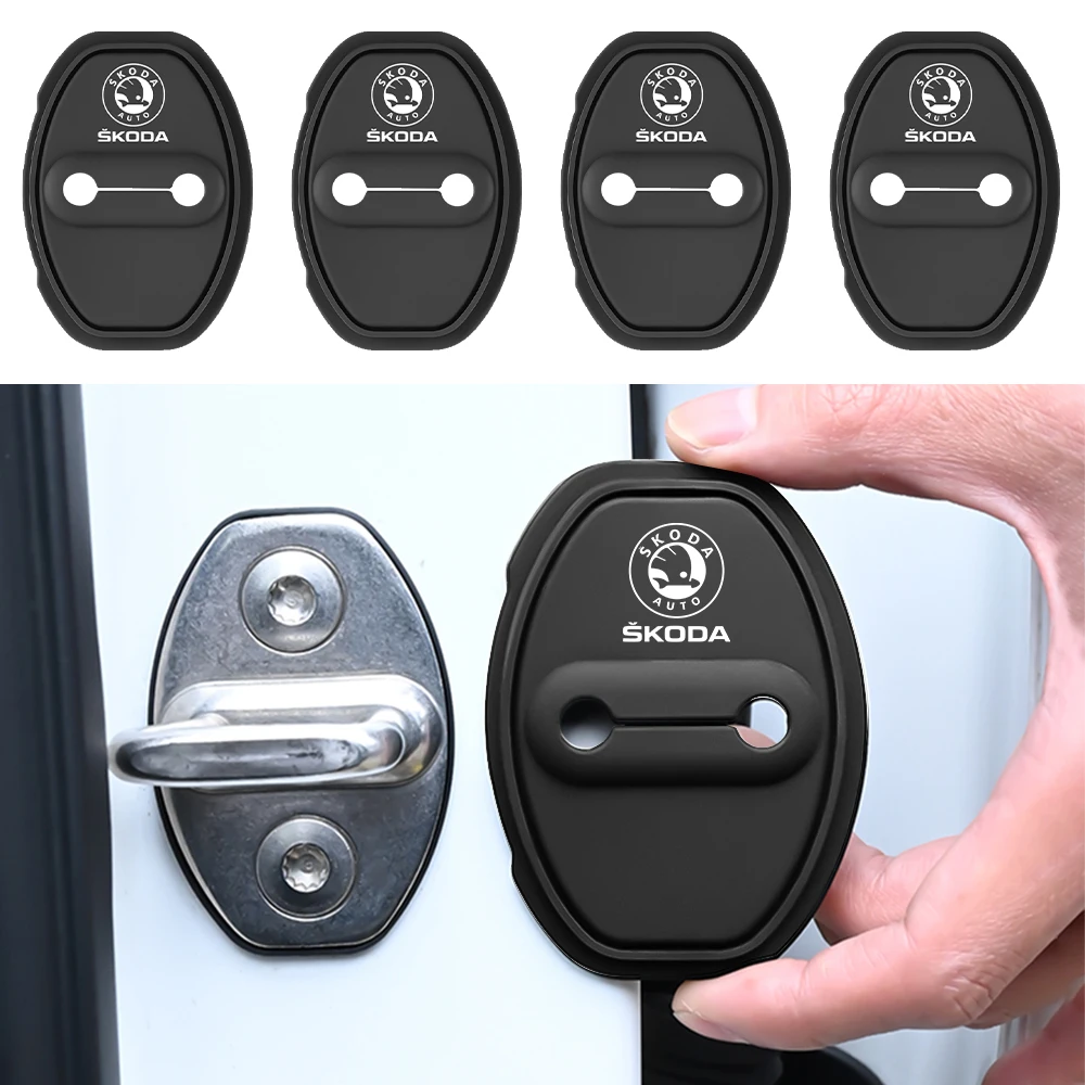 4 шт., силиконовая защитная накладка на дверной замок автомобиля