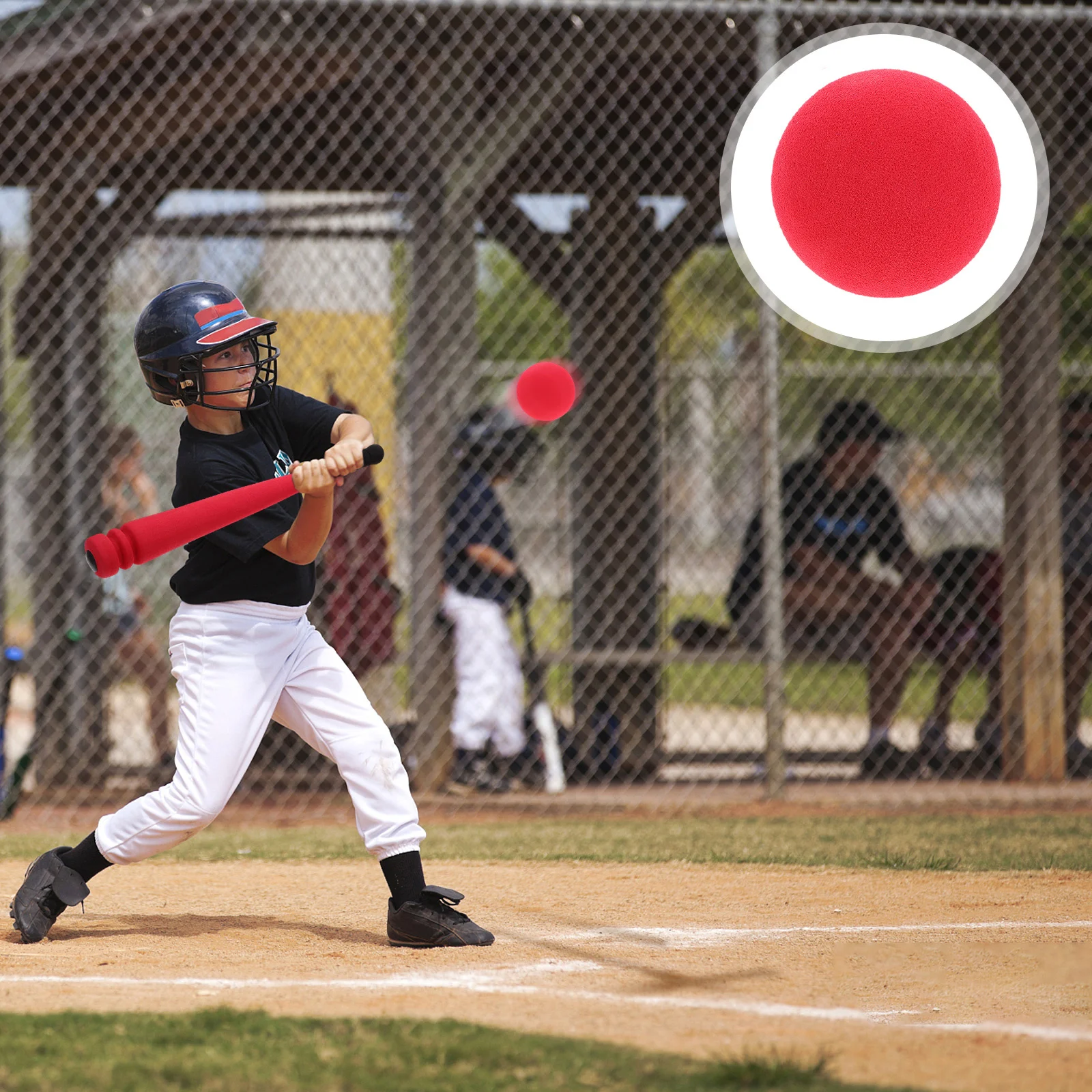 

8pcs 6Cm Red Eva Foam Training Baseball For Soft Sponge Batting Practice Ball Indoor Outdoor Play Sports