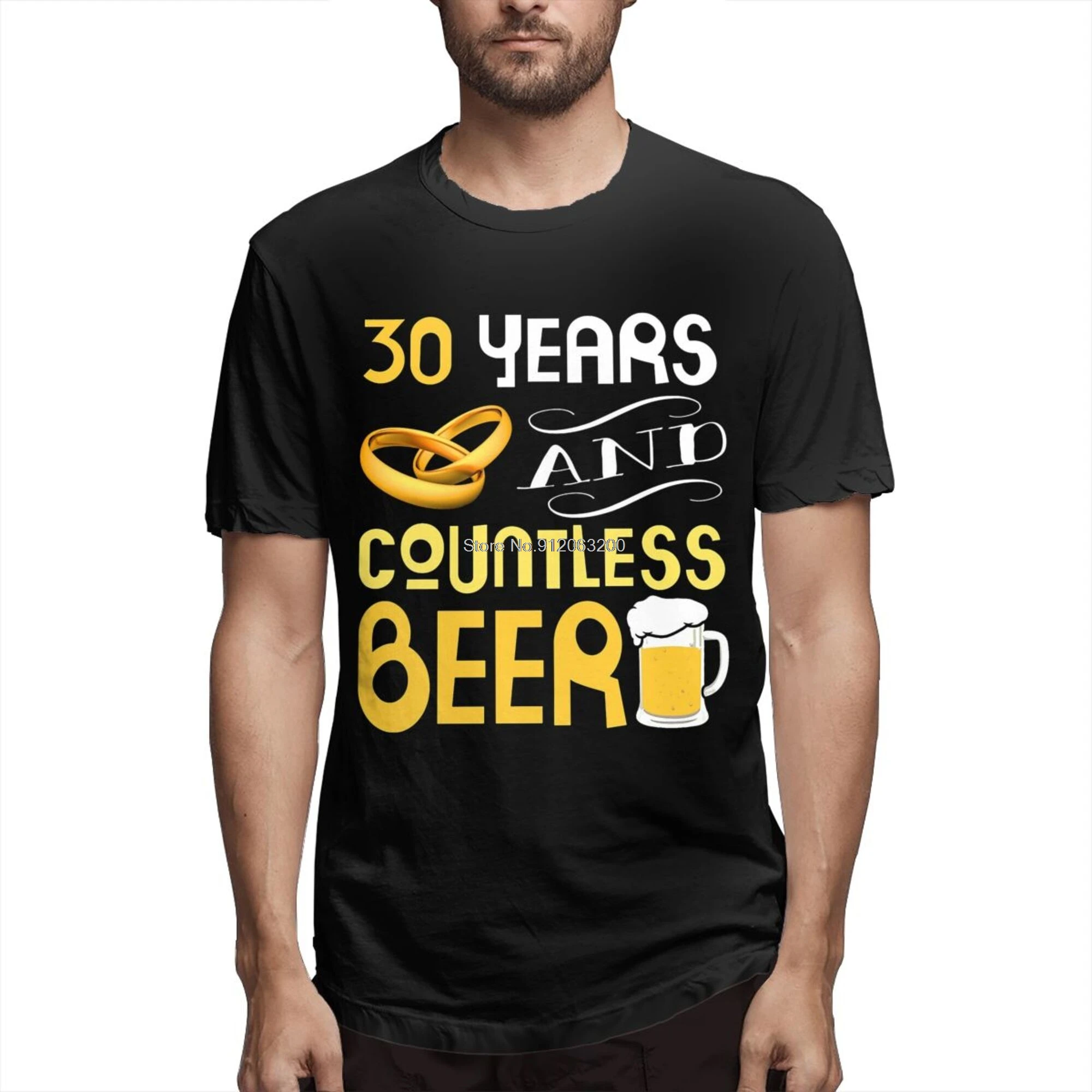 Rengoku Men 30 Birthday Born In 1991 TShirt 30th Wedding Gift-Countless Beer Lover Pure Cotton Tees Harajuku Adult Shirt