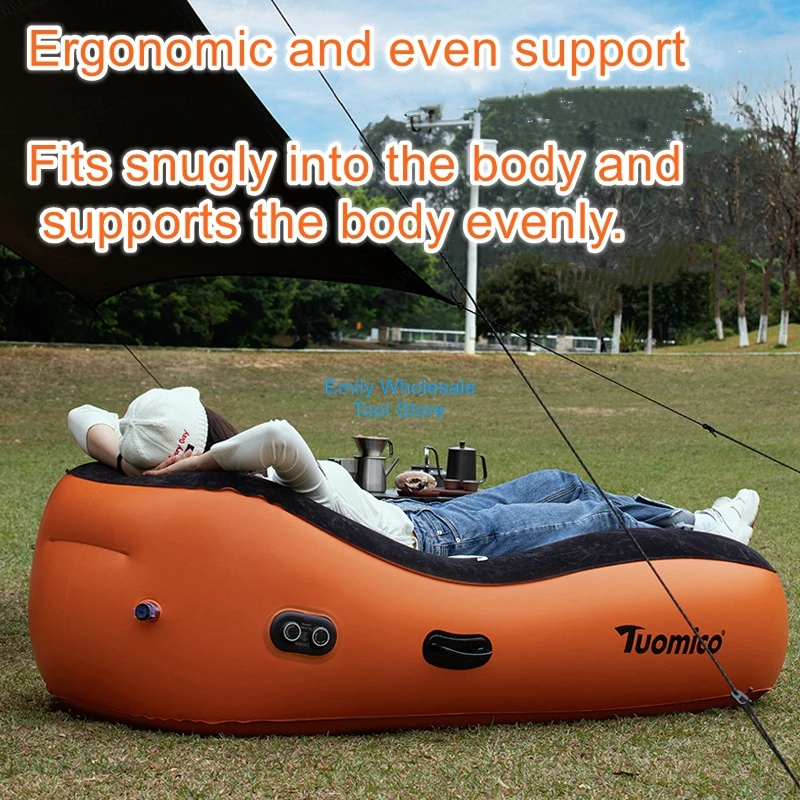 

Fully automatic inflatable sofa air mattress outdoor camping portable lazy lunch break hit the ground household air lounger