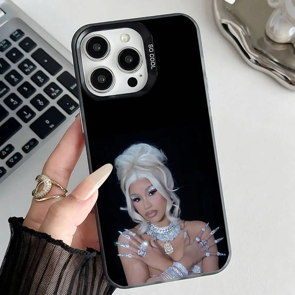 حافظة هاتف C-Cardi B Am I The D-Drama لهاتف iPhone 17,16,15,14,13,12,11,Pro,Max,Plus,E,Air,Mini Black Tpu #5