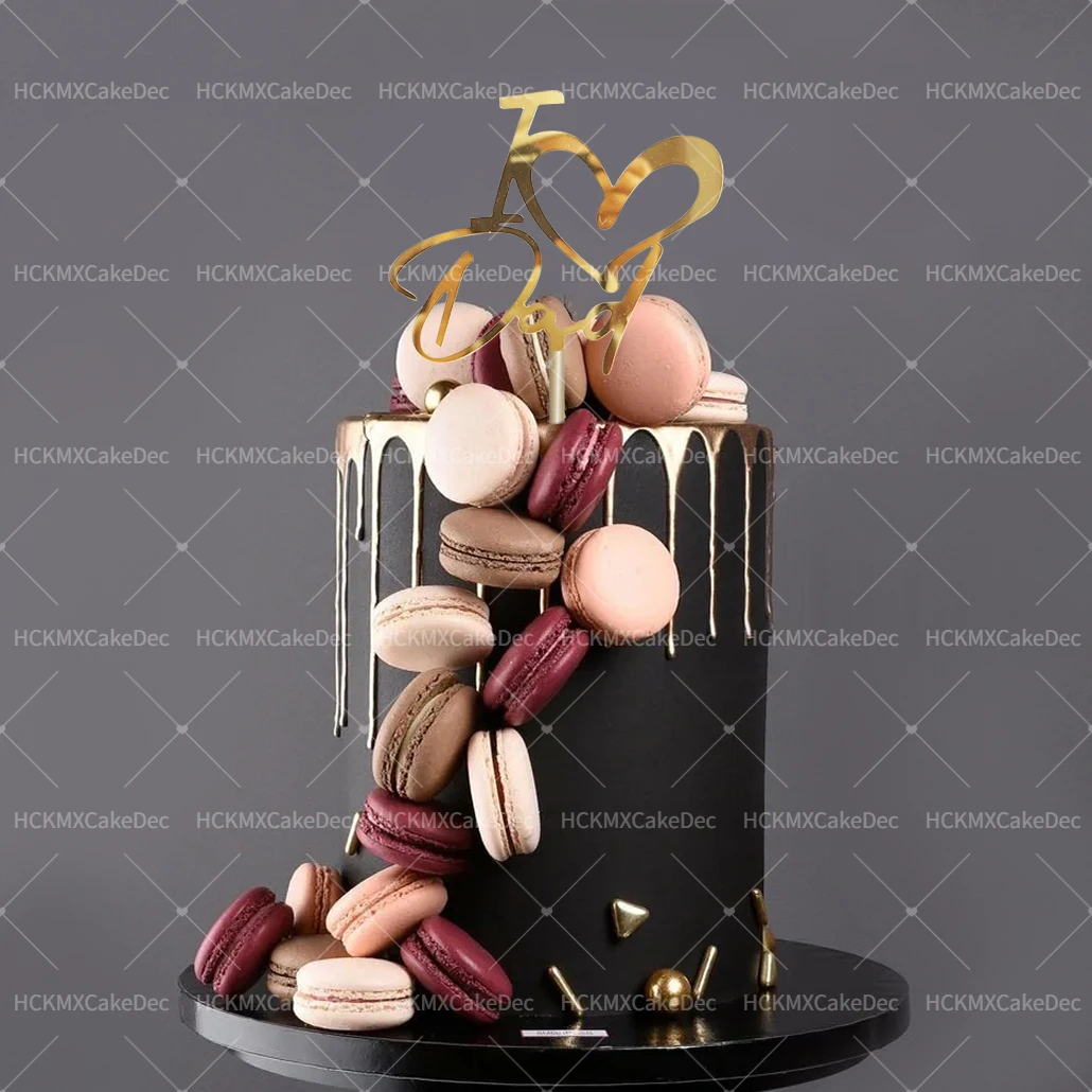 3 Stück Acryl Super Dad Bester Papa Aller Zeiten Vatertag Tortendekoration für Vatertag Geburtstag Party Kuchen Dessert Dekorationen – Detail 2