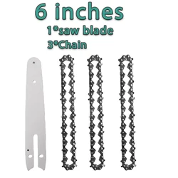 Electric ChainSaws Chains Guide Plate Mini Steel Chainsaw Chain Garden Tools Accessory Blade Replacement Set 4 inch 6 Inch