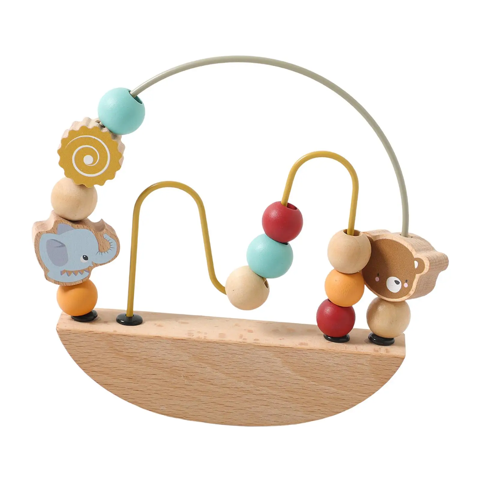 Bead Maze Toy Fine Motor Skills Learning Portable Activity Interactive Travel Toy Color Recognition Educational Circle Toy