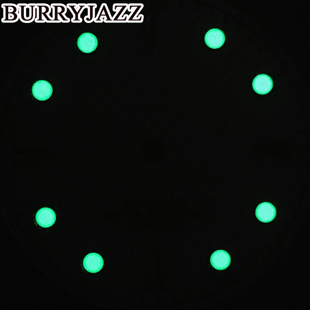 BURRYJAZZ 29mm No Logo NH35 NH36 ETA2824 2836 PT5000 Miyota 8215 Watch Dials White Black Blue Green Dial Green Luminous