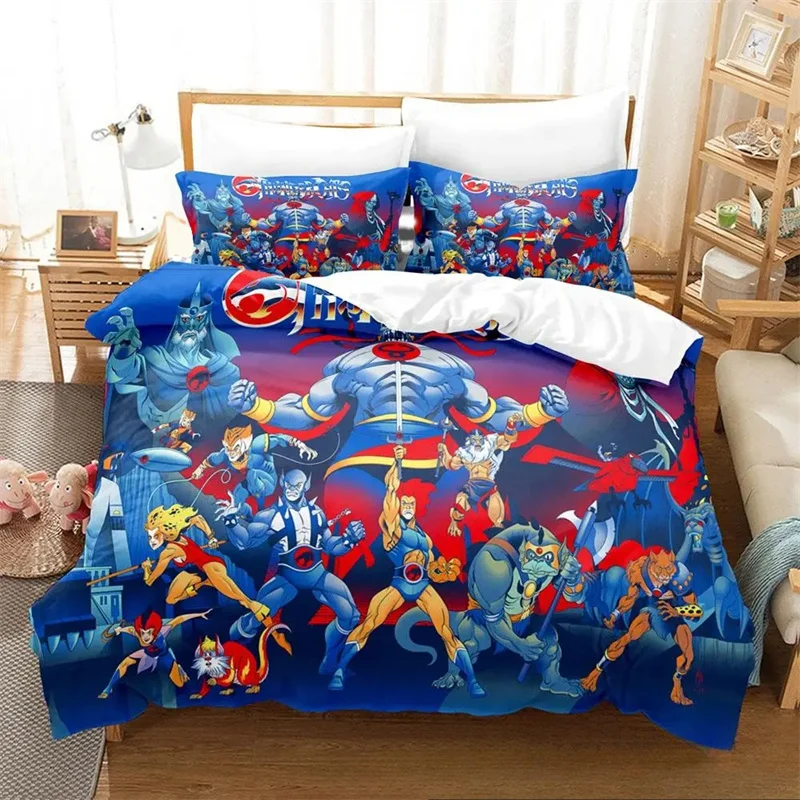 3D Print Thundercats Bedding Set,Duvet Cover Comforter Bed Set Quilt Cover Pillowcase,King Queen Twin Size Boys Girls Adults