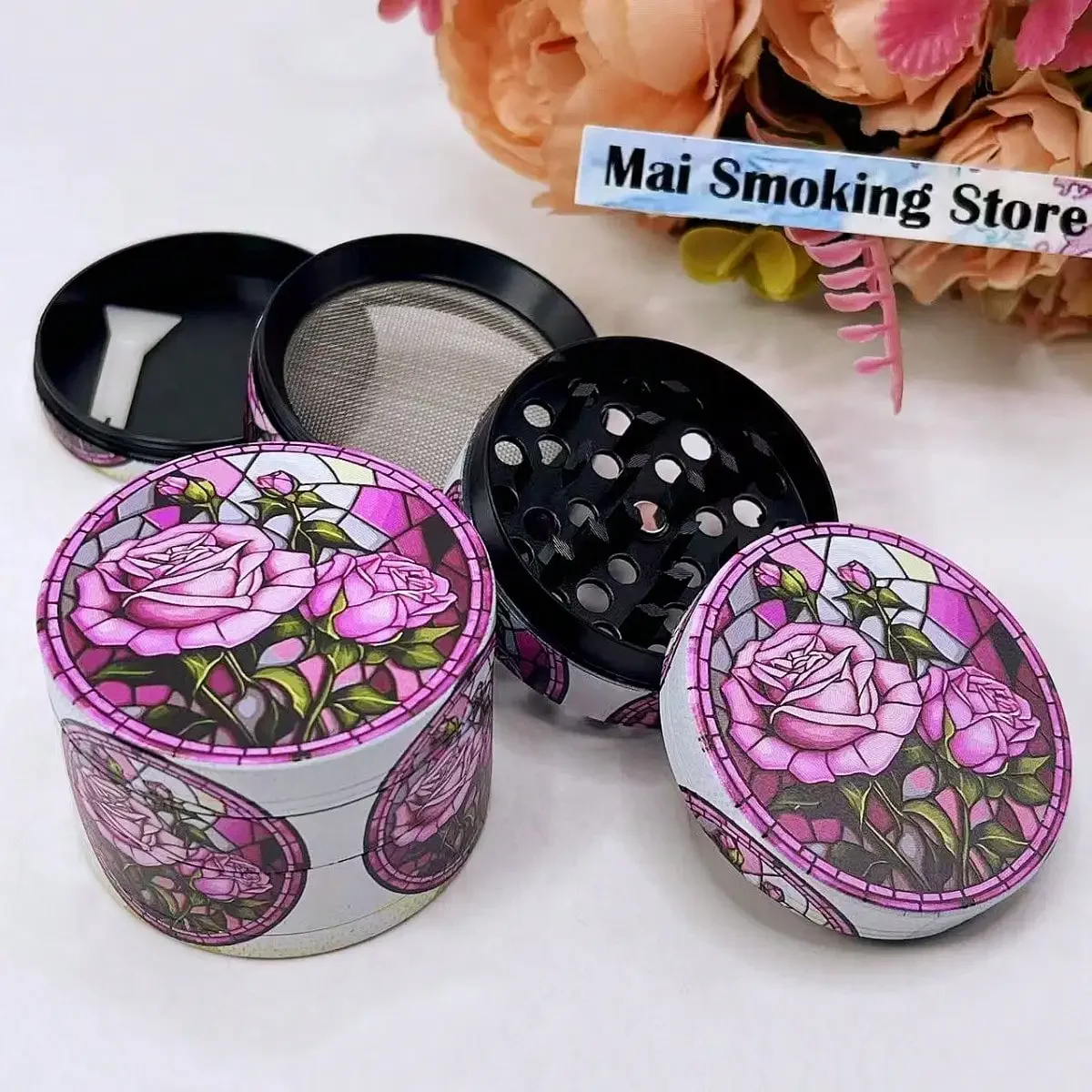 

2-дюймовый ручной измельчитель для трав и специй, 4-слойный, для соли, трав, табака, аксессуары для курения