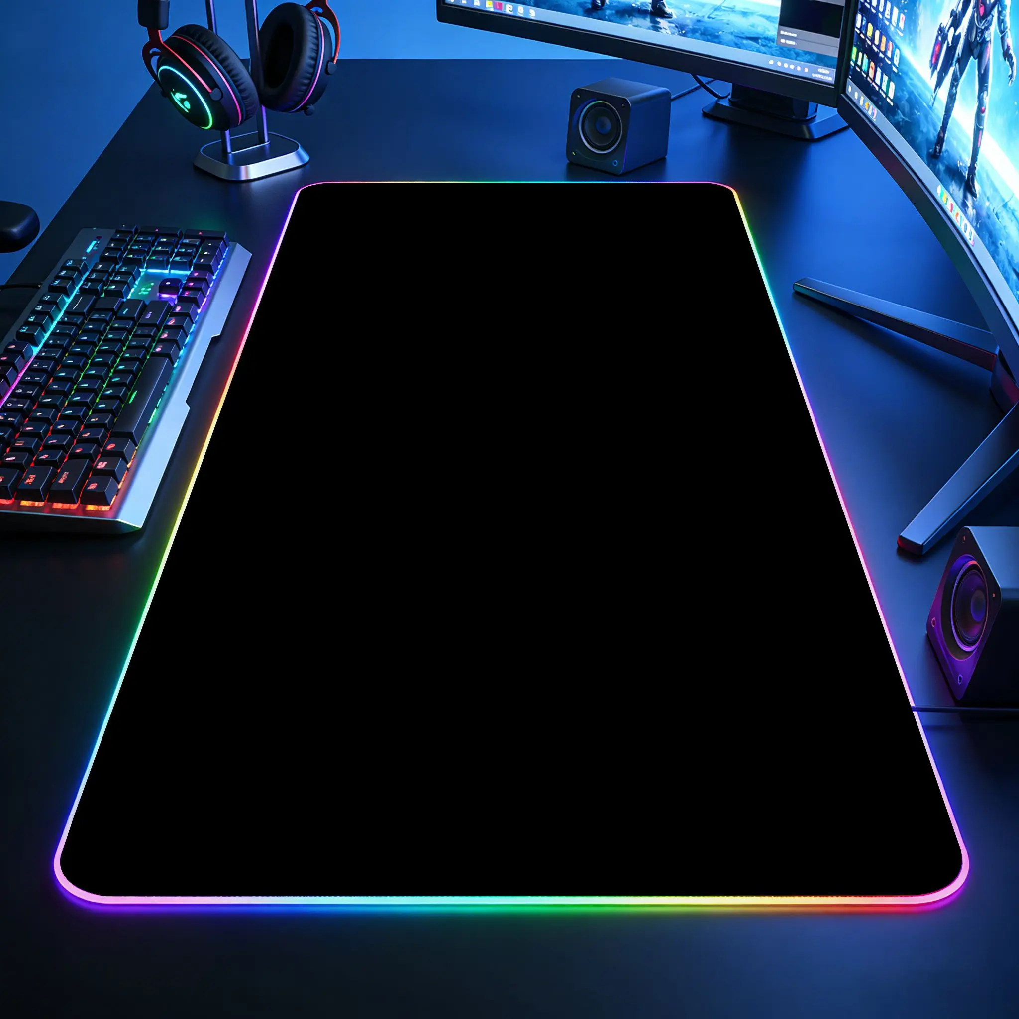

LED Light Mousepad RGB Keyboard Cover Desk-mat Colorful Surface Mouse Pad Waterproof Multi-size World Computer Gamer