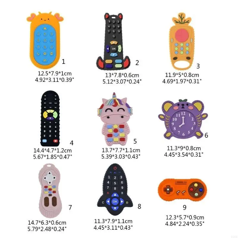 E06F الرضع Teether Soft Silicone Beying Toy Mobile/Remoter حشرجة الطفل Teether رعاية الأطفال