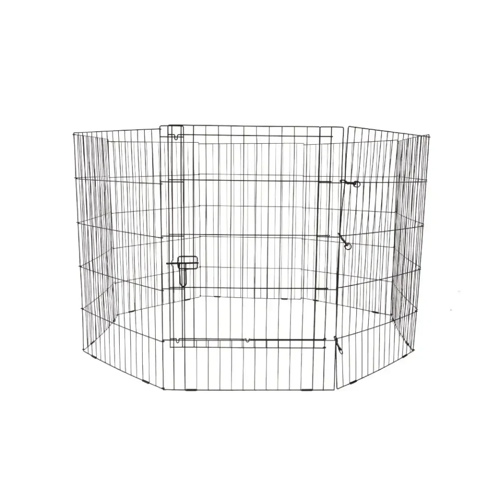 8-Panel Pet Exercise Play Pen With Door Basket for Dog Houses and Habitats Cages |-f-| Houses and Fencing Kennel House for Dogs