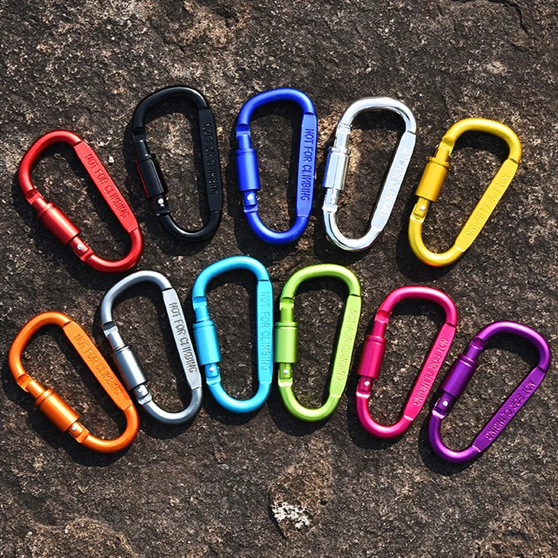 10 teile/paket 8 cm Bunte Aluminium Legierung Outdoor Camping Taktische Schnell Aufhänger Schnalle D-förmigen Karabiner Schlüsselbund Clip Snap haken