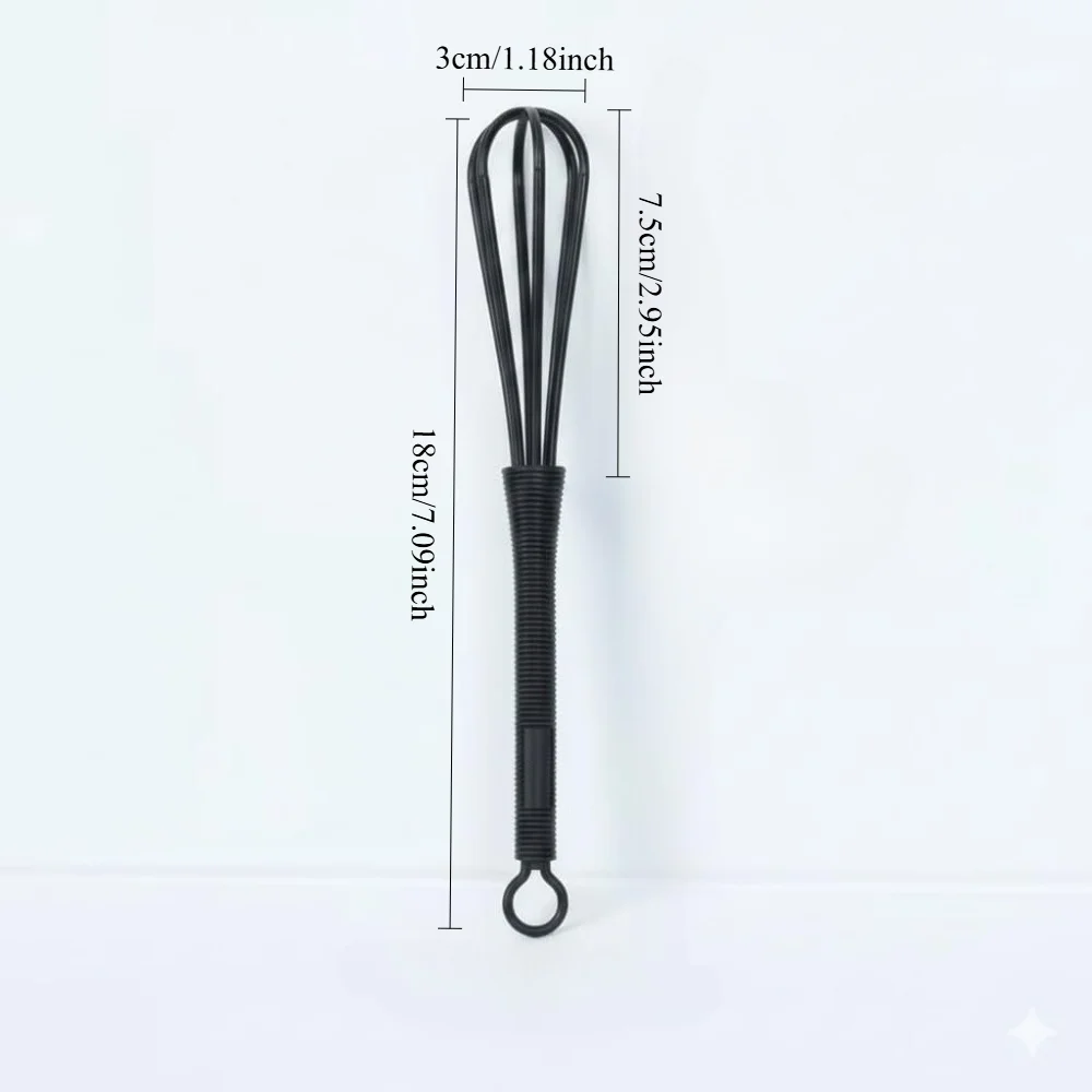 5Pcs Black Hair Dye Whisk Non‑Slip Handle Mini Plastic Mixer for Salon Hair Color Bleach DIY Face Mask Chemical‑Resistant Stain
