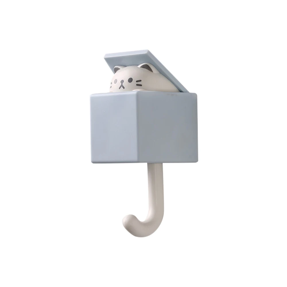 Cartoon Cat Hook Self Adhesive Dormitory Bedroom Door Hangers Hooks Key Umbrella Towel Cap Coat Rack Wall Animal Decoration Rack