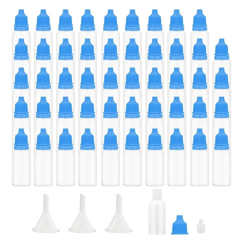 

AT13 50Pcs Small Empty Squeeze Dropper Bottles Plastic Thin Tip Dropper Bottles 15ML Portable Squeezable Liquid Dropper