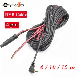 Cable extensible de 4 pines para cámara de salpicadero de coche, grabadora trasera, accesorios, herramientas, 6/10/15 metros